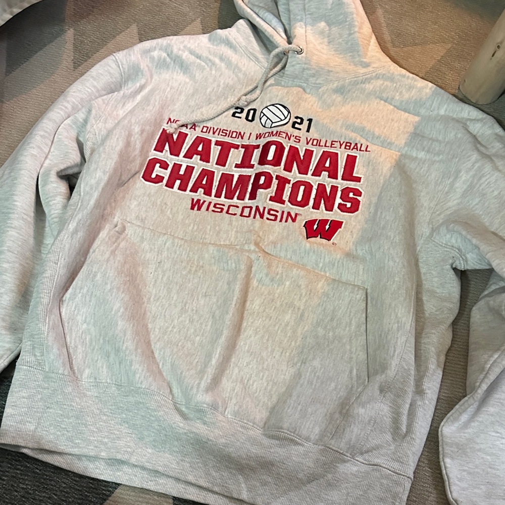 Wisconsin badgers women’s volleyball Gray National Champions Hoodie 2021